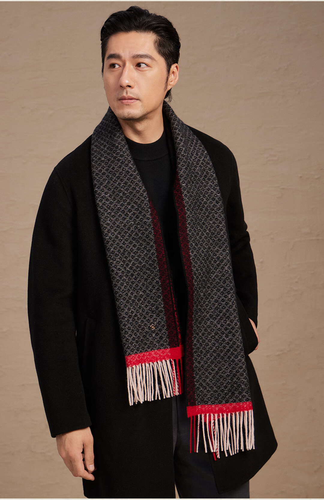 Shanghai Story 100% Wool Scarf Couple Birthday Gift Shawl New Year Gift Box Simple Warm Red Neck Warmer 8