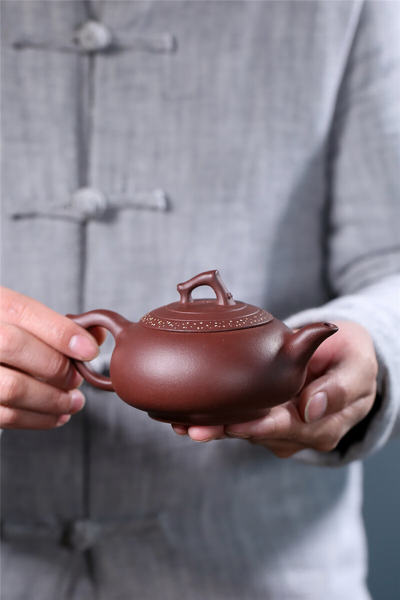 精品家藏紫泥茶壶宜兴名家全手工紫砂壶定制款飞鸿泡茶壶紫泥