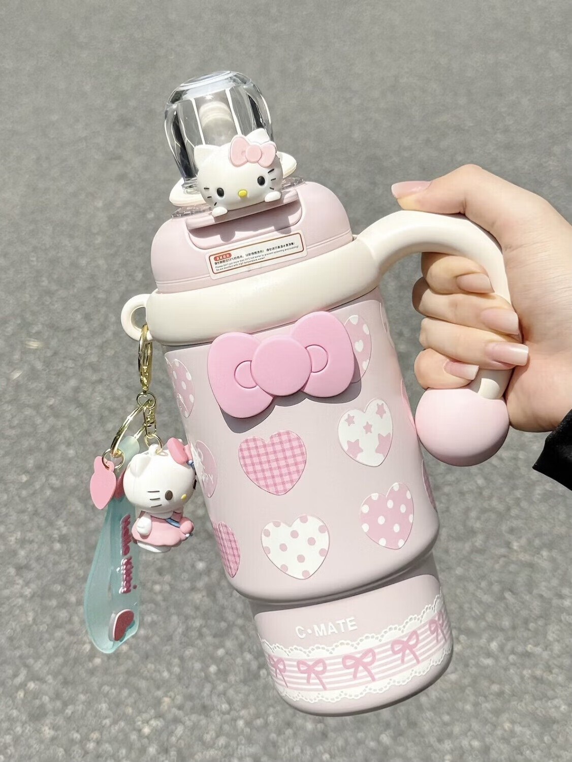 Oktp High-Value Ice Cup Straw, Insulated Water Bottle for Women, Large Capacity, Cute Design, New Year's Gift for Girlfriend Or Wife 2