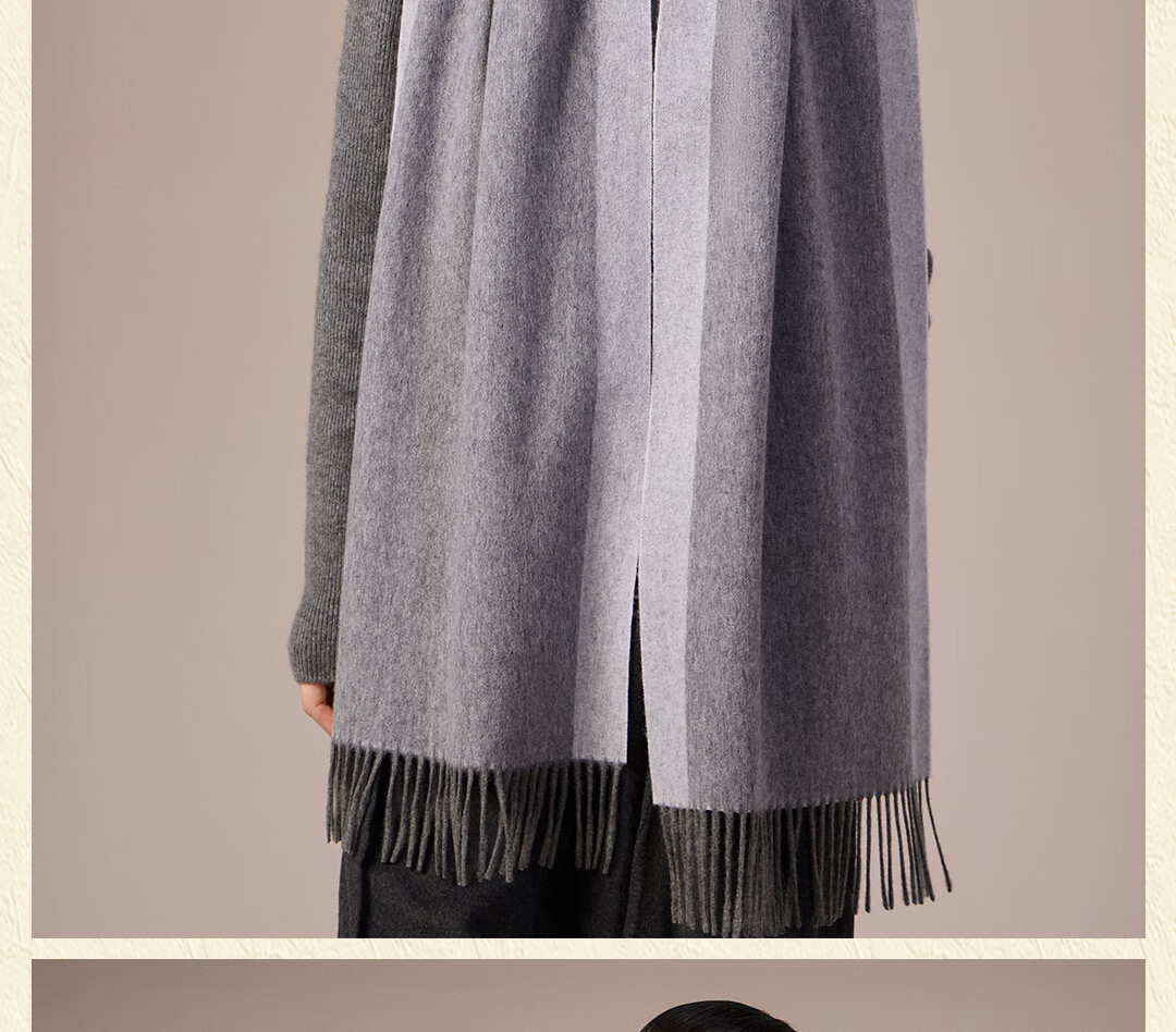 Shanghai Story Autumn Winter New Pure Wool Scarf Shawl Soft Warm Gift for Mom Elders Birthday New Year Women Neck Warmer 20