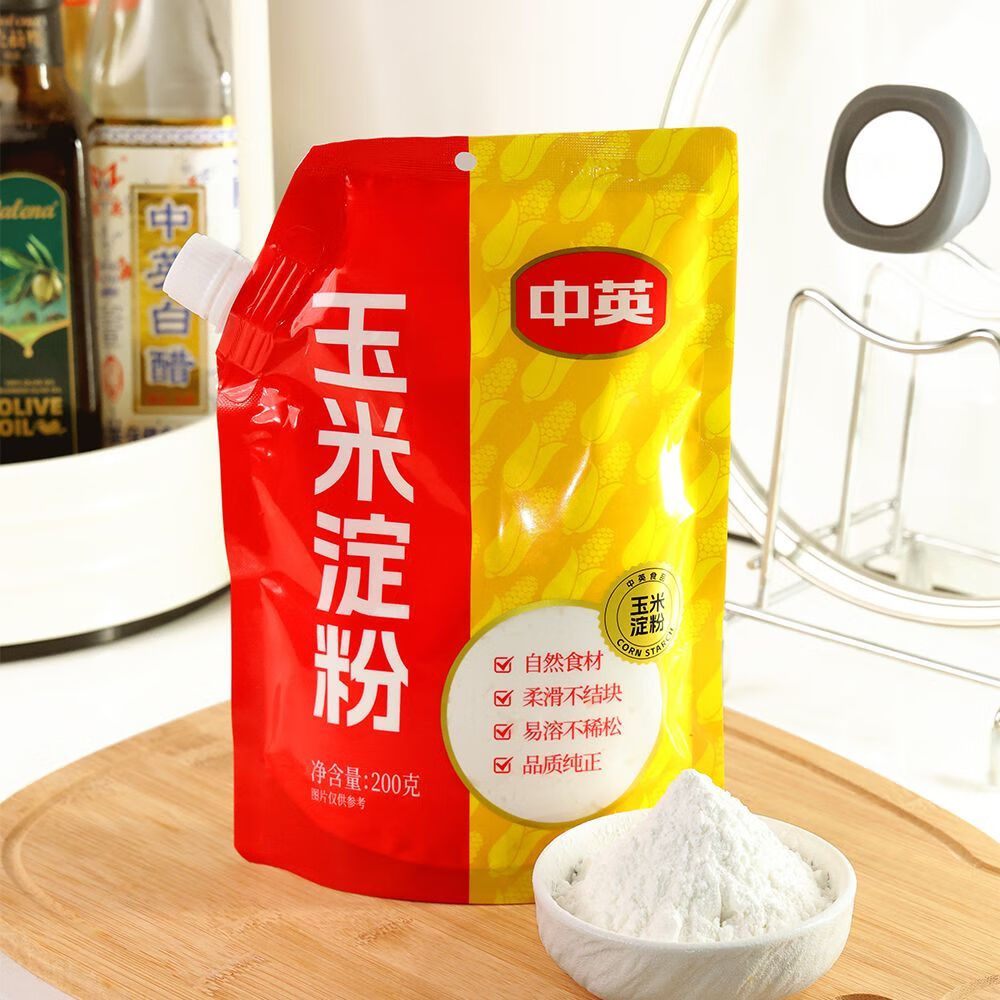 中英 玉米淀粉200g吸嘴袋装 食用生粉 家庭勾芡烹饪挂糊