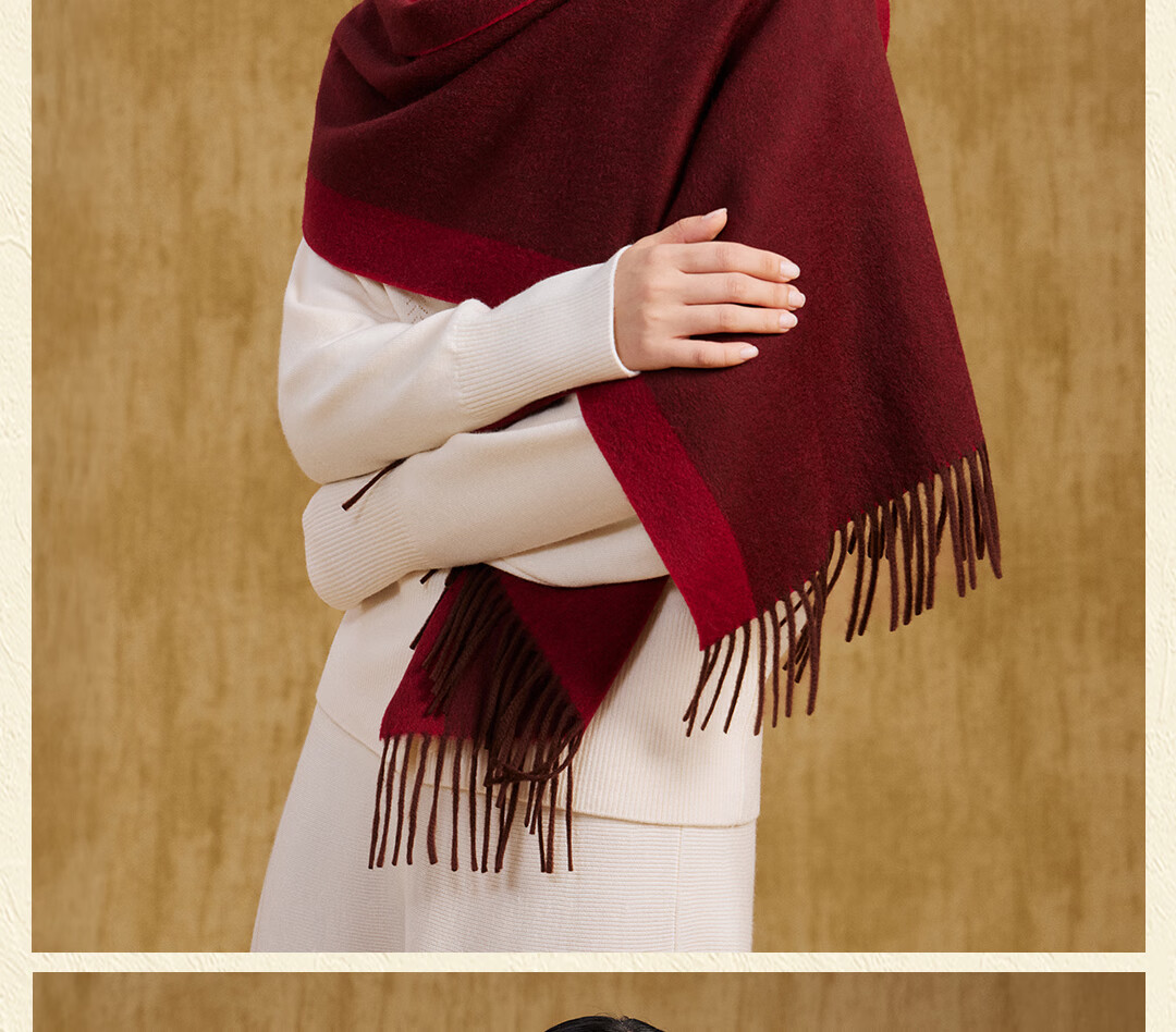 Shanghai Story Autumn Winter New Pure Wool Scarf Shawl Soft Warm Gift for Mom Elders Birthday New Year Women Neck Warmer 26