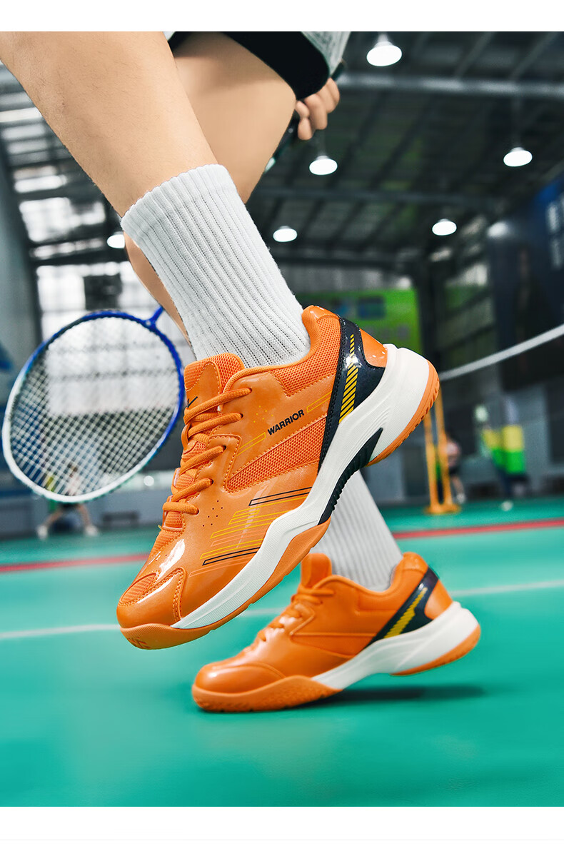 Warrior Badminton Shoes Table Tennis Shoes Tennis Shoes Training Shoes Couple Parent-Child Unisex 1109 White Blue Size 40 13