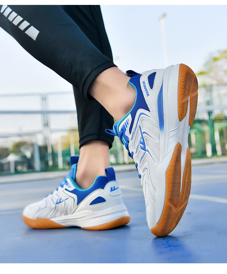 Warrior Badminton Shoes Table Tennis Shoes Tennis Shoes Training Shoes Unisex Parent-Child Model 1033 Size 40 White Pink 31