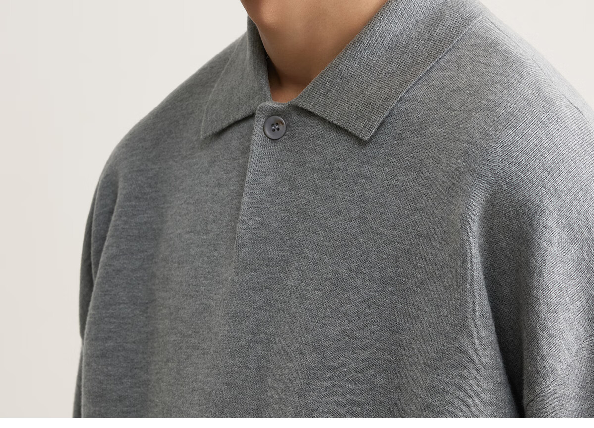 MARKLESS Men's Casual Pullover Knit Sweater, Long Sleeve, Spread Collar, Drop Shoulder, Machine Washable, Knit Top 5703, Starry Black, Size L 6