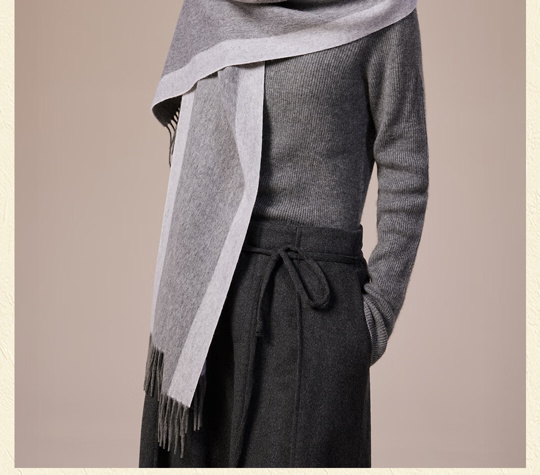 Shanghai Story Autumn Winter New Pure Wool Scarf Shawl Soft Warm Gift for Mom Elders Birthday New Year Women Neck Warmer 23