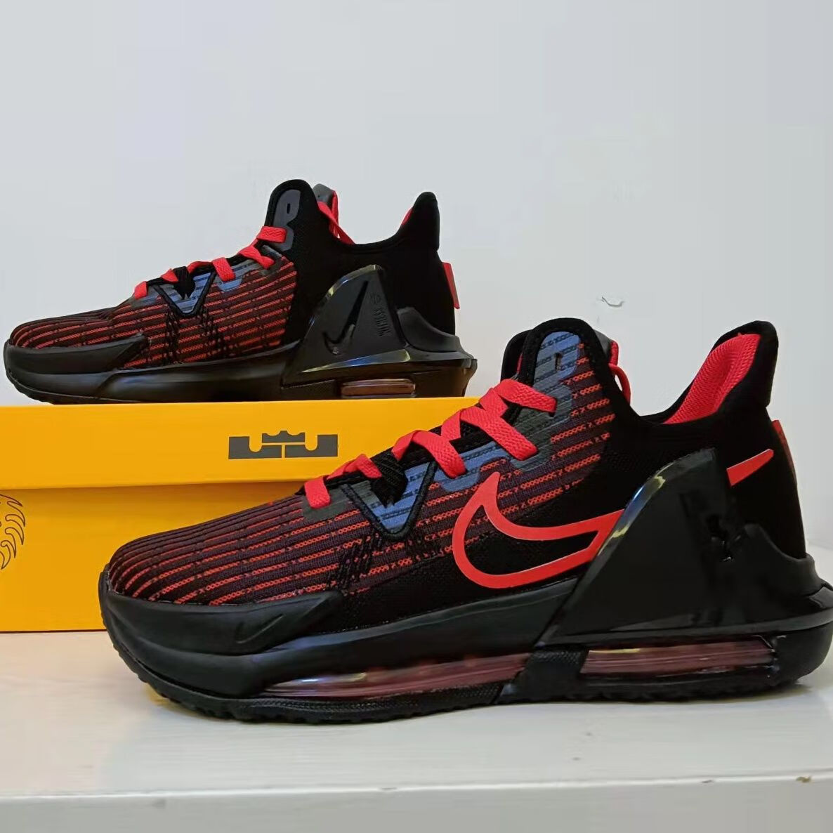 詹姆斯见证6代篮球鞋防滑缓震lebron withess6运动实战篮球鞋 黑红 40