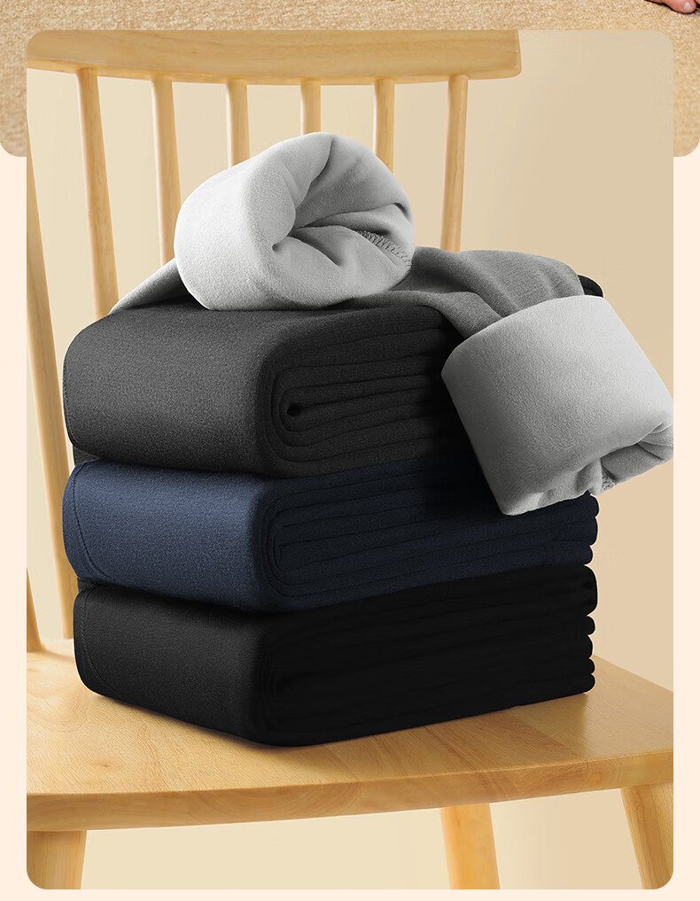 Hengyuanxiang Men's Thermal Fleece-Lined Thickened Autumn Winter Cold-Resistant Base Layer Cotton Pants Long Johns for Middle-Aged and Elderly 8