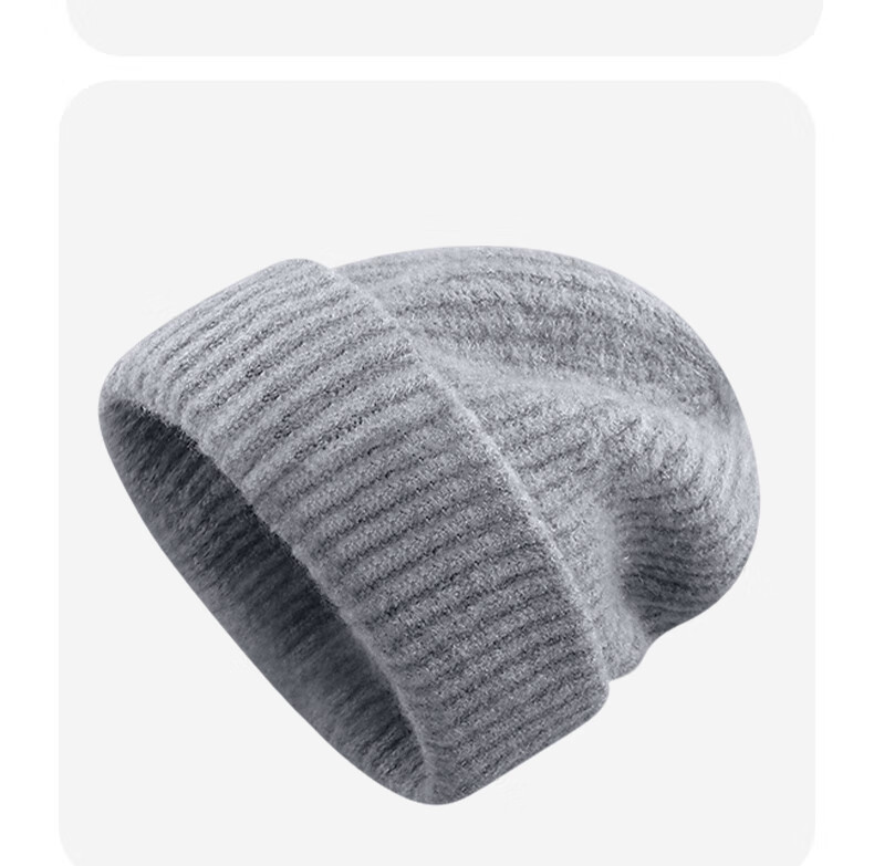 Woodpecker Women's Wool Knit Beanie Autumn Winter Warm Earflap Loose Thickened Wool Blend Hat 18