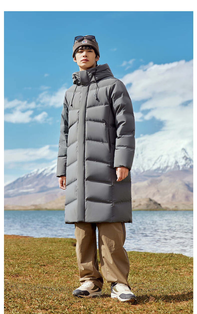 SNOWFLYING [Cheng Yi Same Style] [Goose Down] [Unisex] H-Fit Long Sports Hooded Down Jacket Outdoor 9
