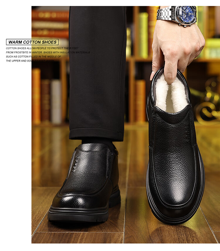 Hengyuanxiang Men's Slip-On Business Casual Breathable Driving Loafers J1628 Black 44 24