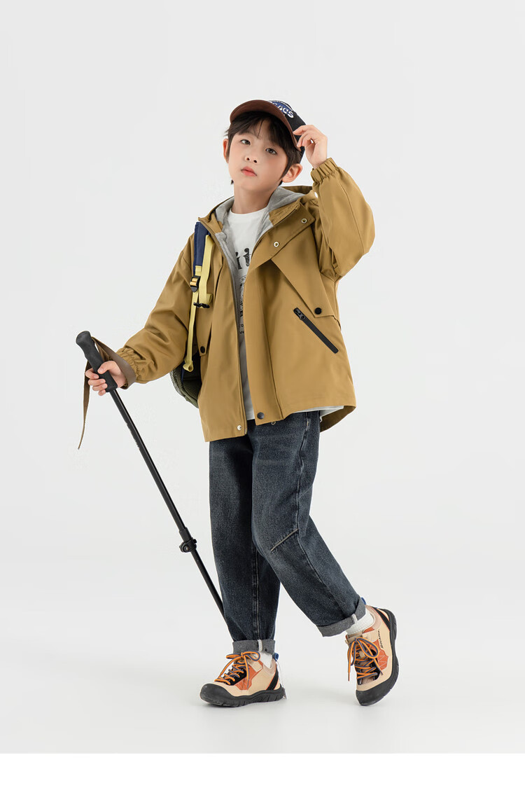 Duoduo Family 2026 Spring Autumn Kids Hiking Jacket Outdoor Warm Thin Fleece Water-Repellent Hooded Windproof Coat for Boys 19