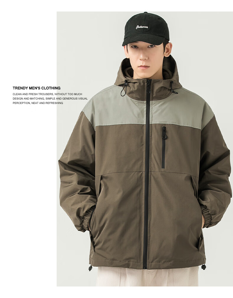WOOD SOON 3-in-1 Cotton Padded Jacket Unisex Autumn Winter Thickened Fleece Windproof Warm Stand Collar Coat 18