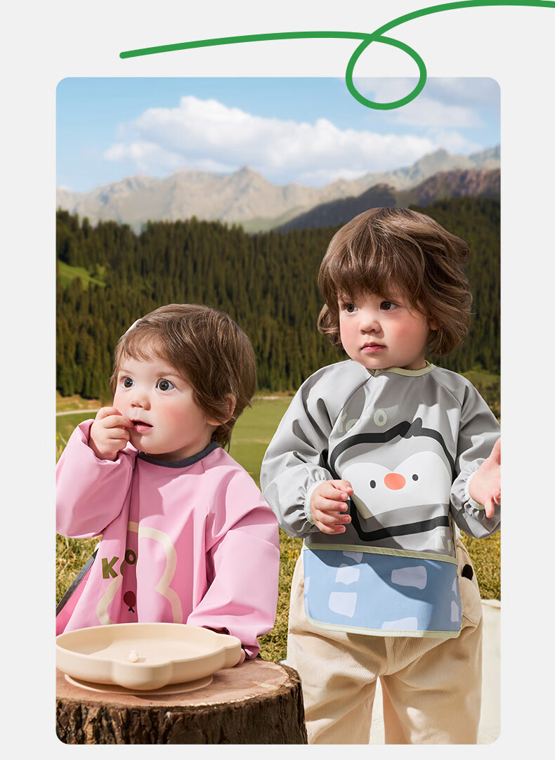 Kocotree KK Tree Kids Waterproof and Stain-Resistant Bib Baby Feeding Smock Three-Proof Apron 26