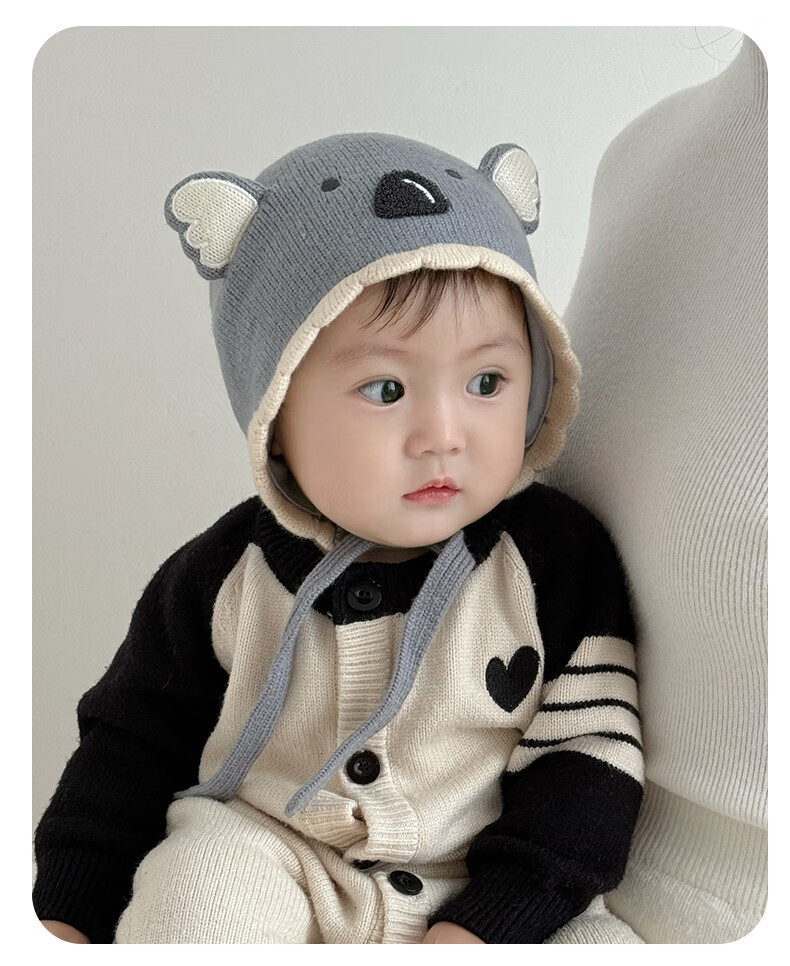 Benaxi Baby Hat Autumn Winter Boys Cute Knitted Hat Infant Winter Outdoor Woolen Warm Ear Protection Hat 18