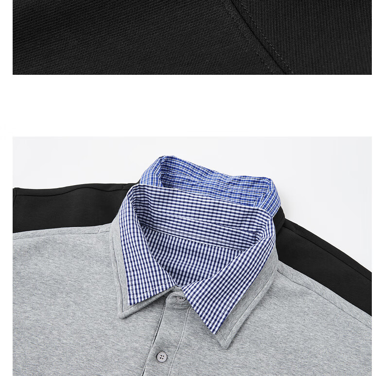 Earl Zore Premium Layered Shirt Collar Pullover Sweatshirt for Men Loose Casual Top 17