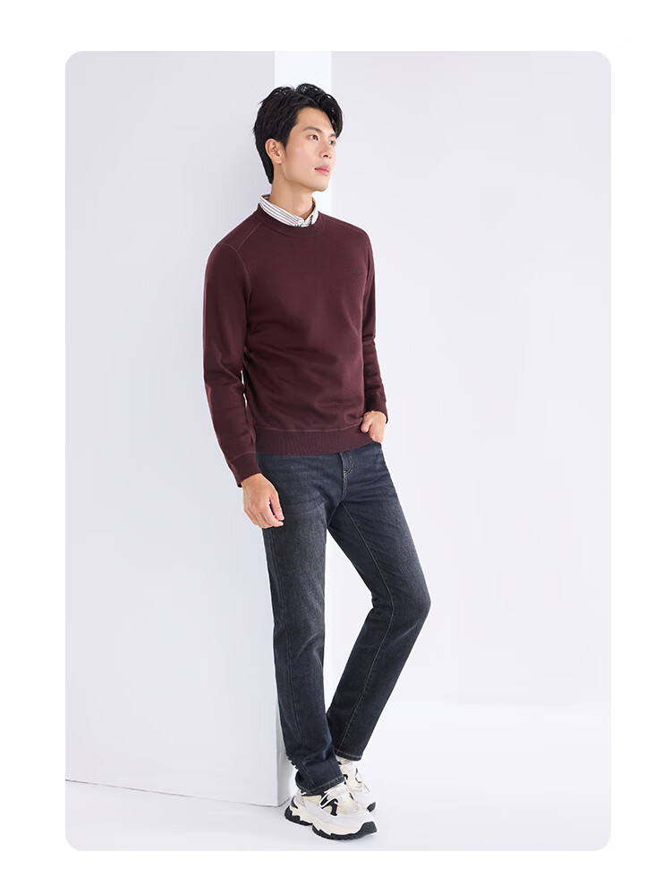 Laxton Men's Knit Sweater Autumn Winter [With Merino Wool] Warm Heat-Retaining Anti-Pilling Skin-Friendly Men's Top Navy Blue 2XL 7