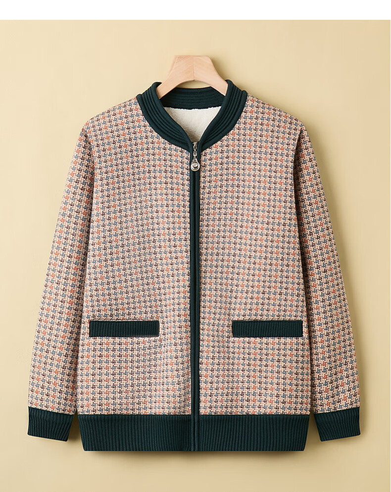 Fengxiao Grandma Style 2025 New Winter Coat Elderly Women's Fleece Warm Knitted Sweater Mom's Pullover 15