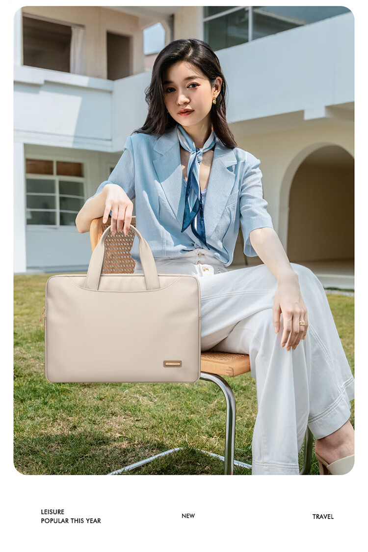 GOLF Lightweight Business Laptop Bag Women's 14-Inch Briefcase Commuter Tote with Hidden Handle Sleeve 24