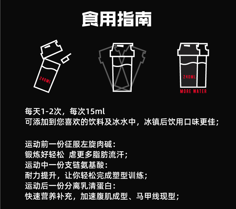 美产 海德力 液体左旋肉碱 460ml 燃烧脂肪 练出好身材 图6