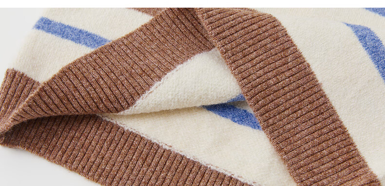 Papapapa Autumn Winter New Children's Sweater Boys and Girls Stylish Striped Hooded Loose Knit Pullover Pink Size 90 15