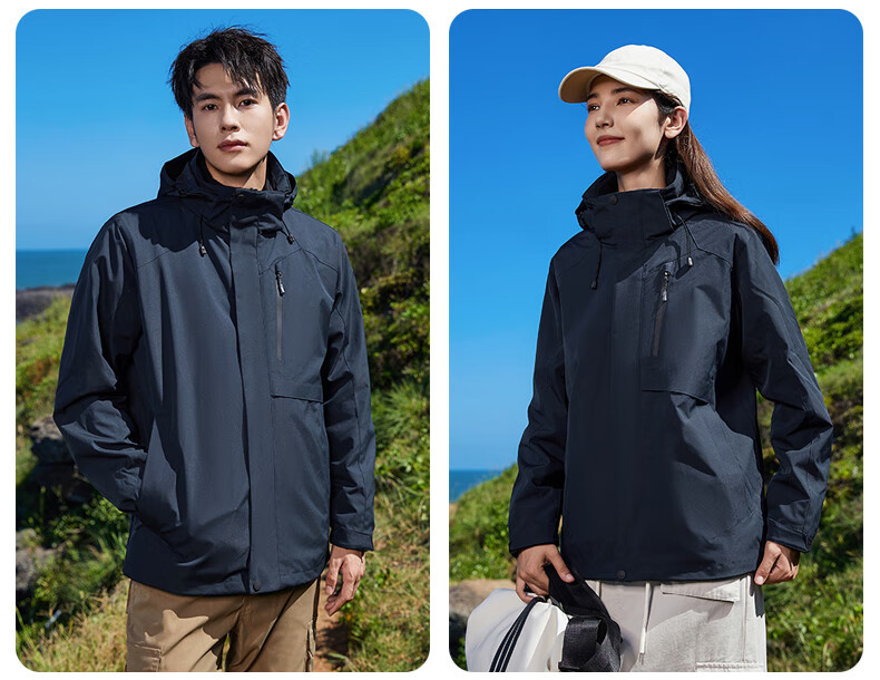 Xuezhongfei 3-in-1 Fleece Liner Softshell Jacket Unisex 2025 New Outdoor Windproof Waterproof Couple Coat 12