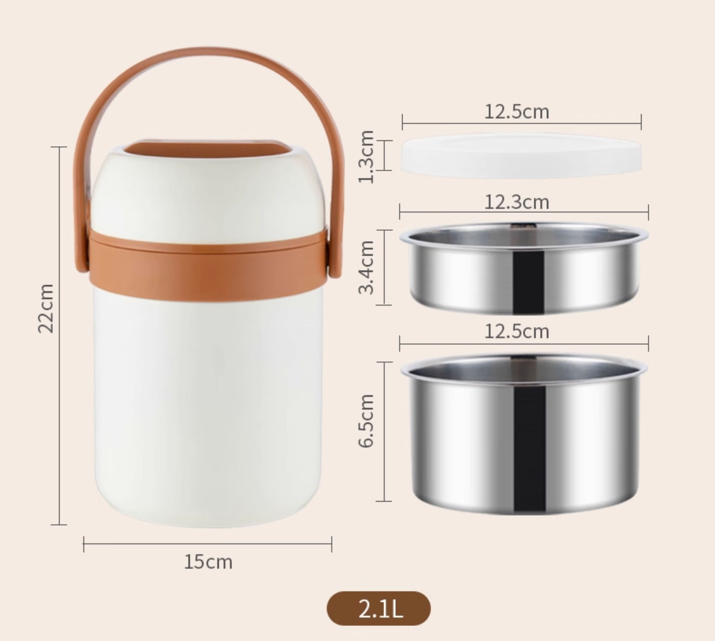 GuofenG Insulated Lunch Box Sleeve Winter 24-Hour Long-Lasting Insulation Large Capacity 304 Antibacterial Insulated Pot 2.1L 6