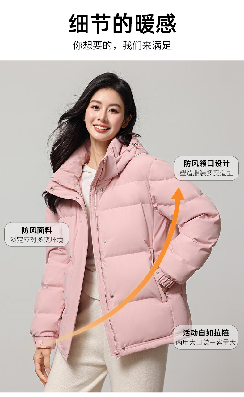 YAYA Women's Short Down Jacket 2025 Winter Thickened Warm Anti-Cold Loose Fit Outerwear 2