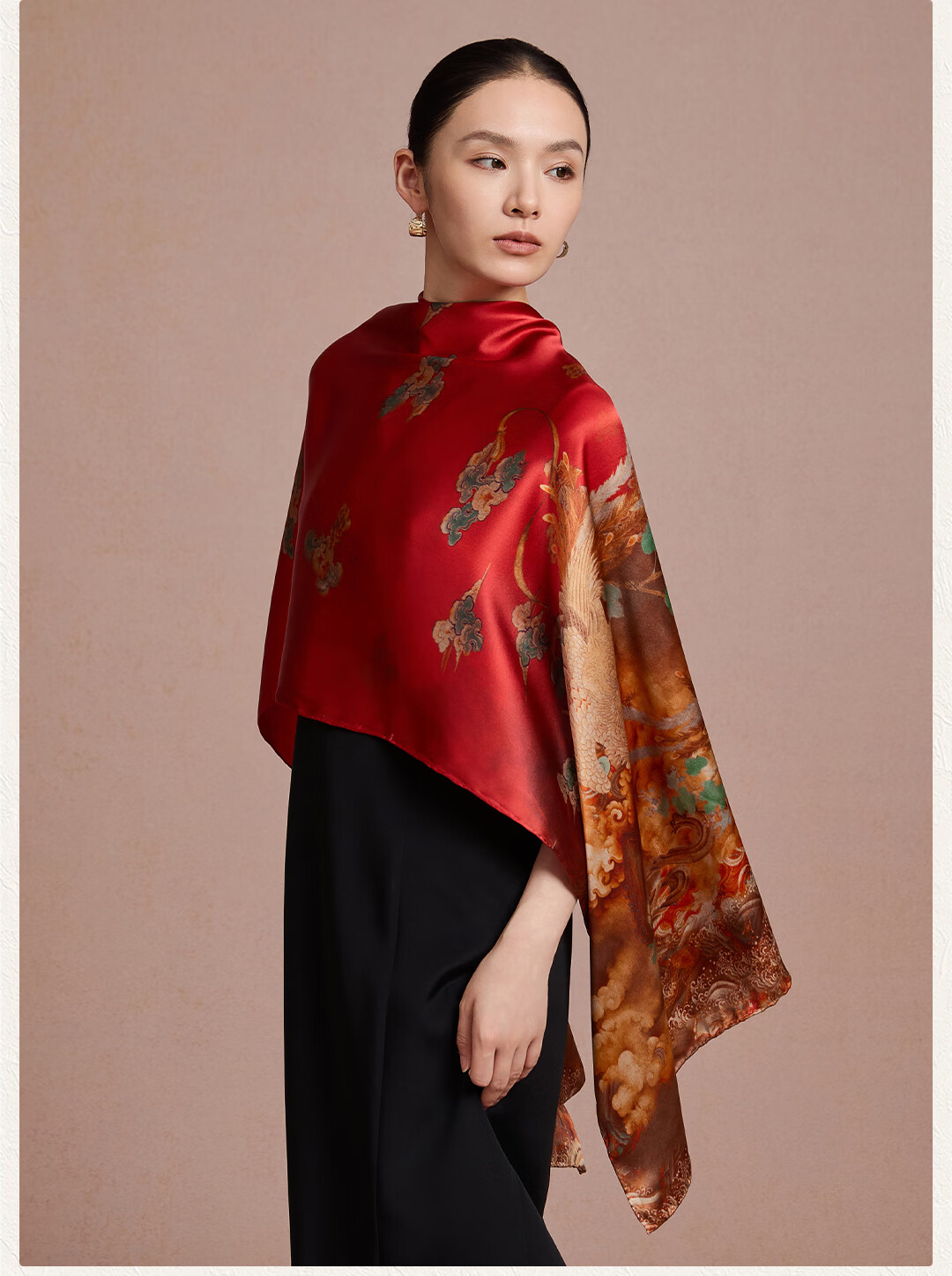 Shanghai Story [Counter Same Style] New 100% Mulberry Silk Scarf Shawl Gift for Mom Mother's Day Birthday 9