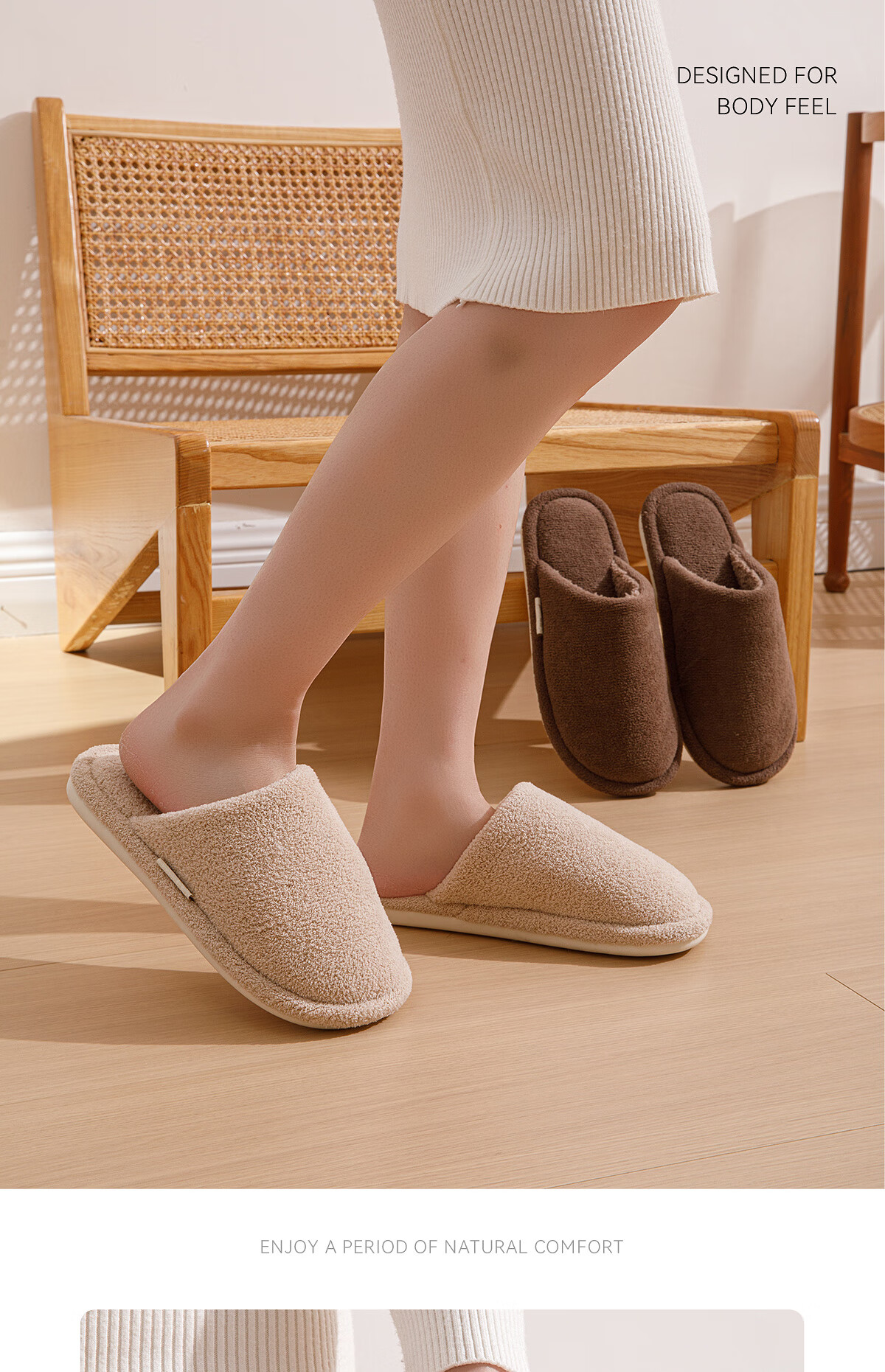 Warrior Men's Cotton Slippers Thick Sole Indoor Home Non-Slip Lightweight Warm Wool Slippers WST-1022 Gray Size 42-43 2