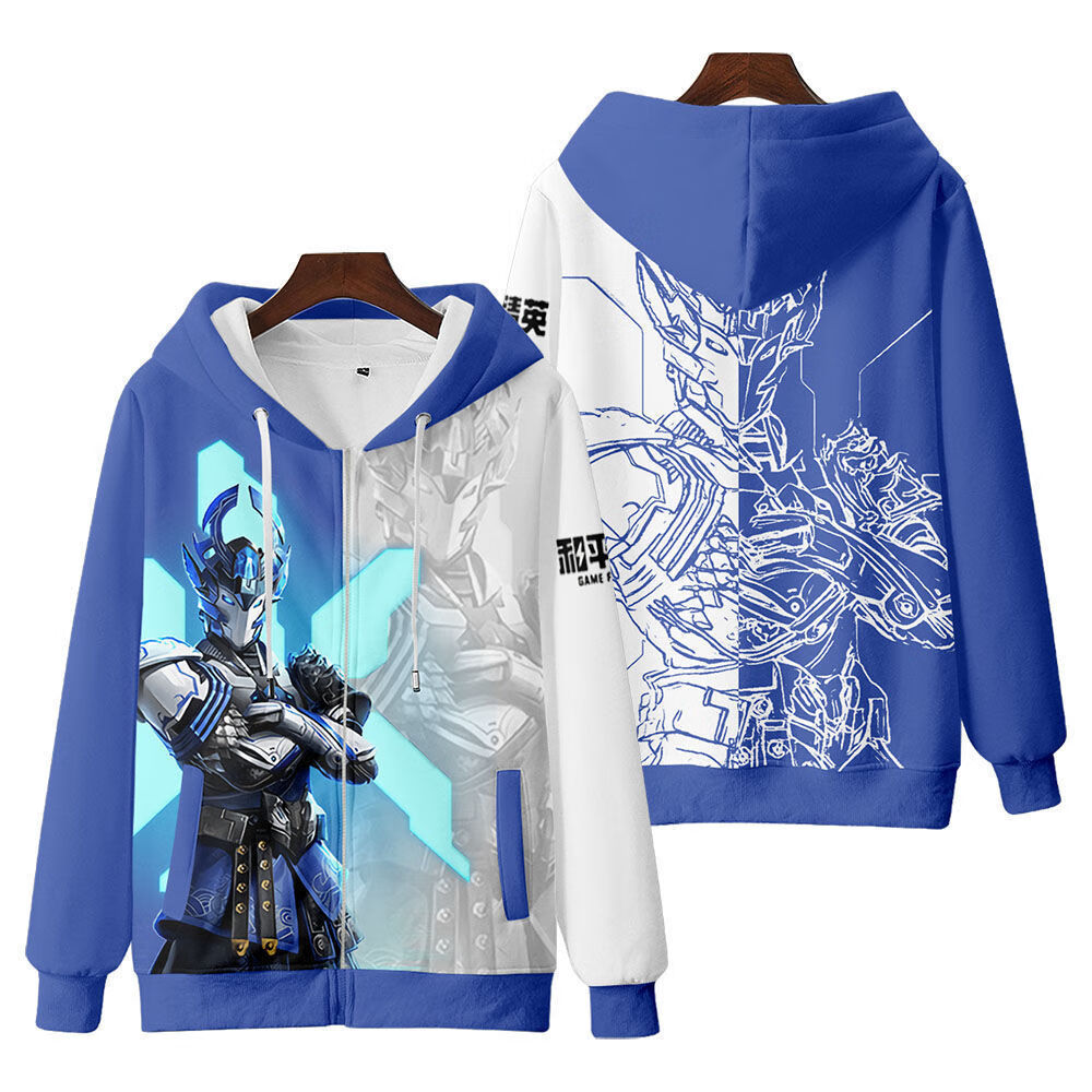 精英和平巡查员拉链卫衣男青少年中小学生吃鸡衣服外套游 白色巡查 m