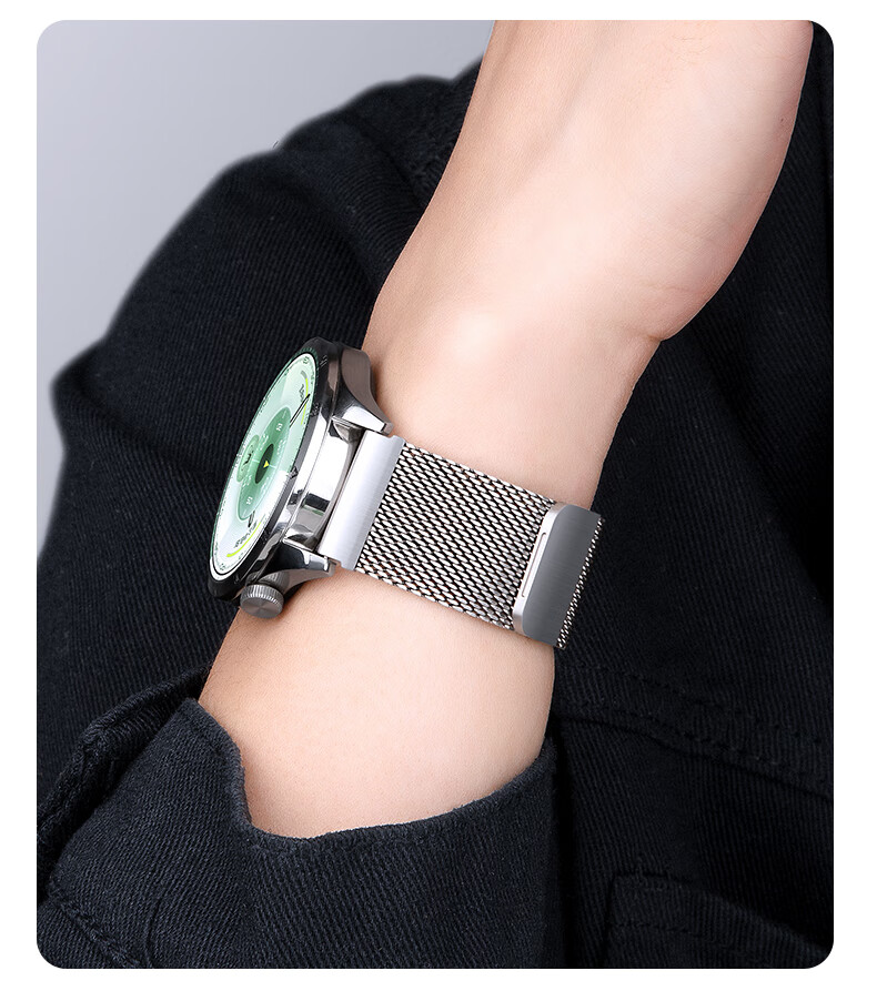Competitor Milanese Stainless Steel Magnetic Strap for Huawei GT6/GT6 Pro/GT5/GT4/GT3 Pro Watch, Breathable Metal Band for Men, 46mm Business Wristband 5