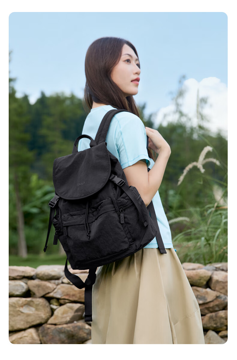 GOLF Women's Outdoor Lightweight Backpack 15-inch Laptop Bag Student School Bag Water-Resistant Travel Backpack 19