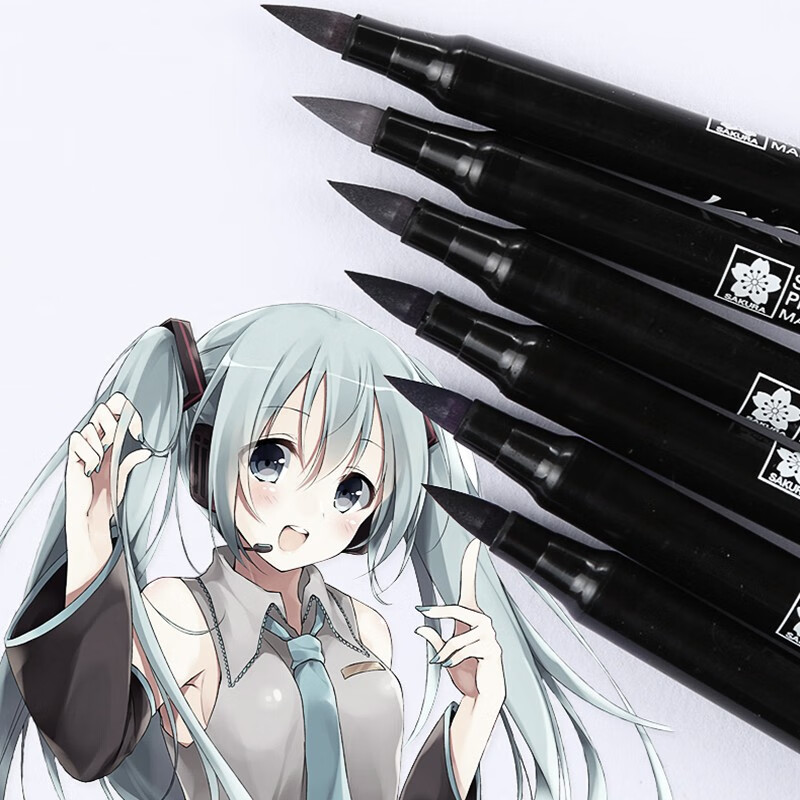 日本sakura樱花水性马克笔单支灰色系软头漫画手绘设计插画动漫xbr66