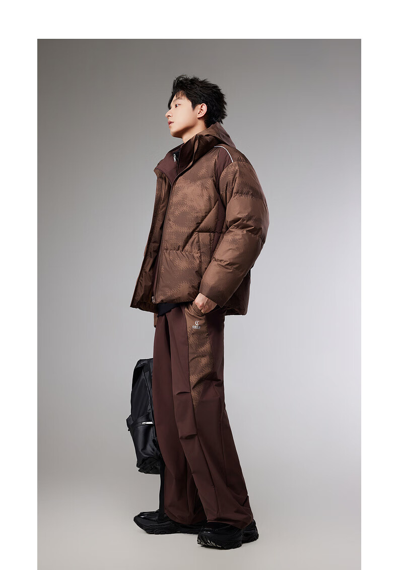 CABBEEN Coffee Graffiti Design Down Jacket Men China Rocket Collaboration Outdoor Colorblock Winter Coat 5