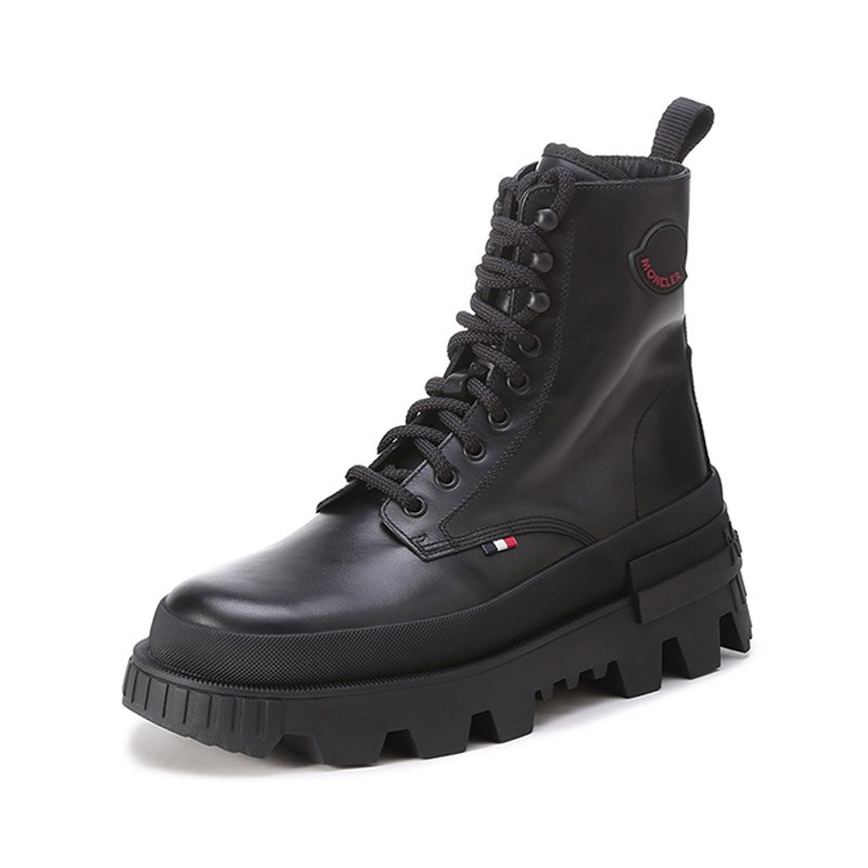 男鞋 盟可睐/蒙口 moncler 男士皮革系带厚底靴子短靴 4f70700 019a6