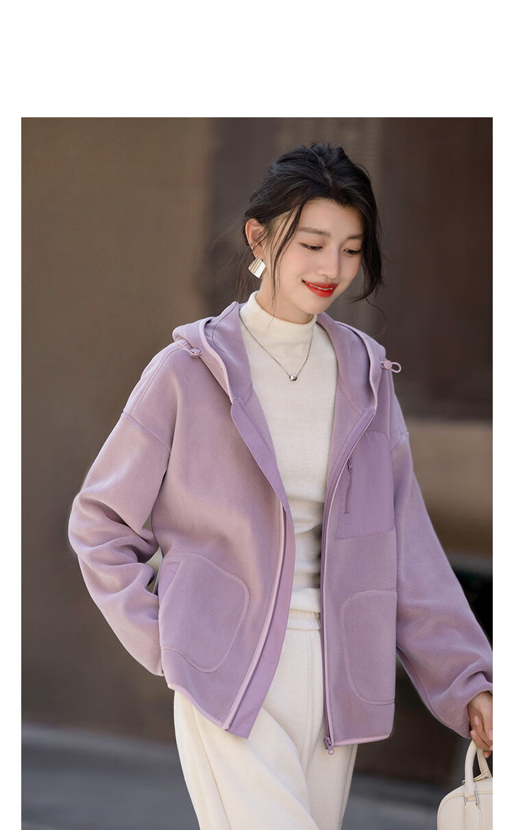 Demana Warm Experience Winter Simple Korean Style Hooded Plush Dense Warmth Edged Loose Slimming Women's Coat 3