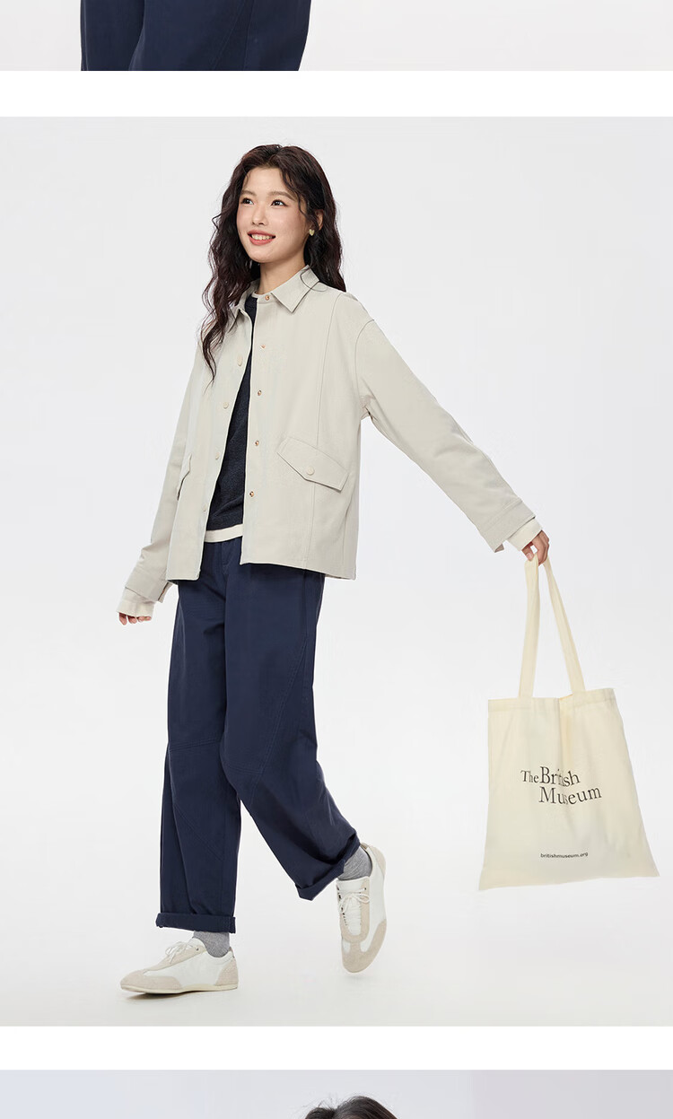 Giordano Women's Shirt Jacket Autumn Winter Simple Pocket Lapel Knit Casual Jacket 05375471 14