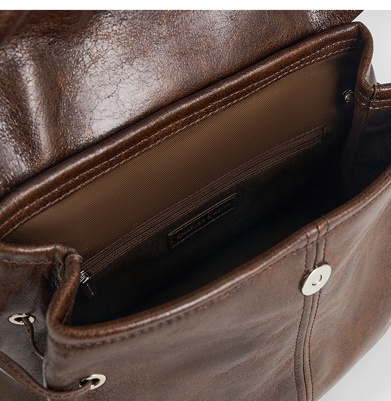 CHARLES & KEITH Large Capacity Vintage Commuter Knot Backpack CK2-60671790 Birthday Gift 12