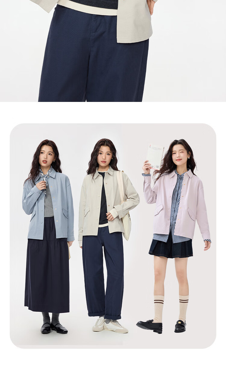 Giordano Women's Shirt Jacket Autumn Winter Simple Pocket Lapel Knit Casual Jacket 05375471 7