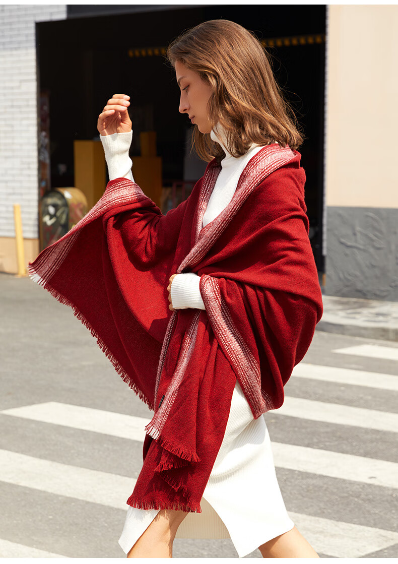 BOHOBOCO 100% Wool Shawl Scarf Summer Air-Conditioned Room Soft Lambswool Warm Versatile Skin-Friendly Nap Blanket Camel Color 12
