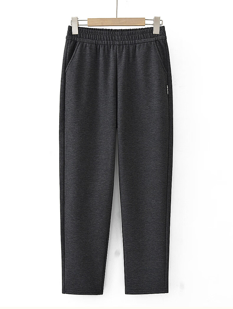 Yalu Middle-Aged and Elderly Women's Autumn Casual Pants Grandma New Mom Pants Winter Fleece-Lined Straight Sweatpants Elderly Long Pants 2