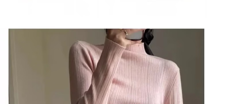 LangSha Women's Autumn Winter Turtleneck Base Shirt Soft Korean Style Elegant Versatile Top 22