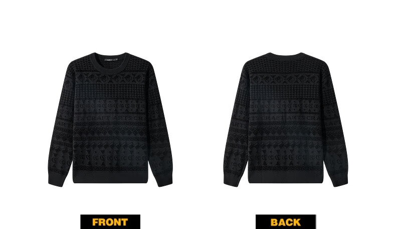 CABBEEN Geometric Totem Jacquard 3D Logo Long Sleeve Modal Soft Knit Men's Sweater Winter 2025 12