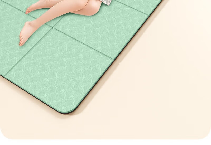 Gumifan Foldable Yoga Mat Thickened Fitness Mat 6mm Green Nap Mat for Elementary Students Classroom Use 2