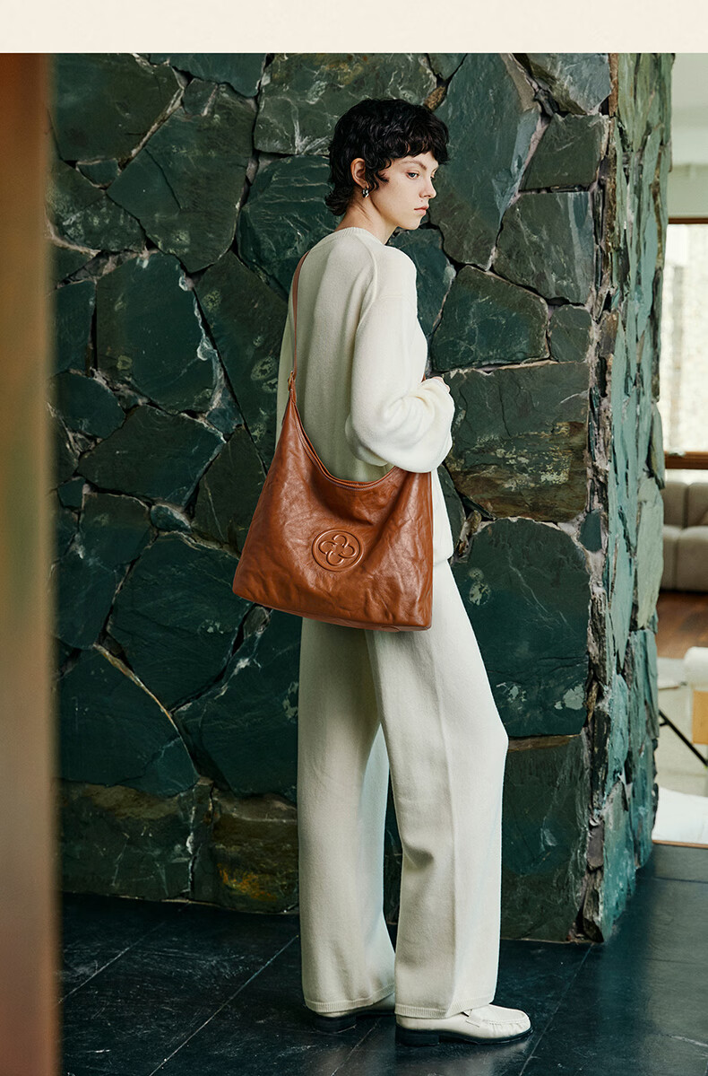 CASSILE [Celebrity Style] Cassile Tote Bag for Women, Vegetable-Tanned Leather, Large Capacity Hobo Bag, 520 Gift 21
