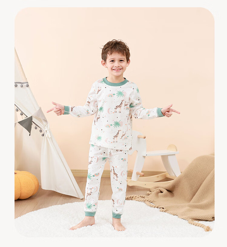 Mumu House Infant A-Class Homewear Underwear Set Boys and Girls School Season Base Layer Two-Piece Autumn Warm School Uniform Essential 16