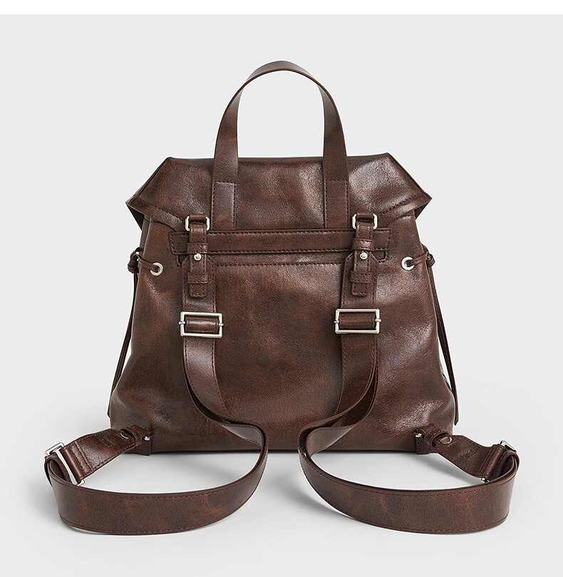 CHARLES & KEITH Large Capacity Vintage Commuter Knot Backpack CK2-60671790 Birthday Gift 10