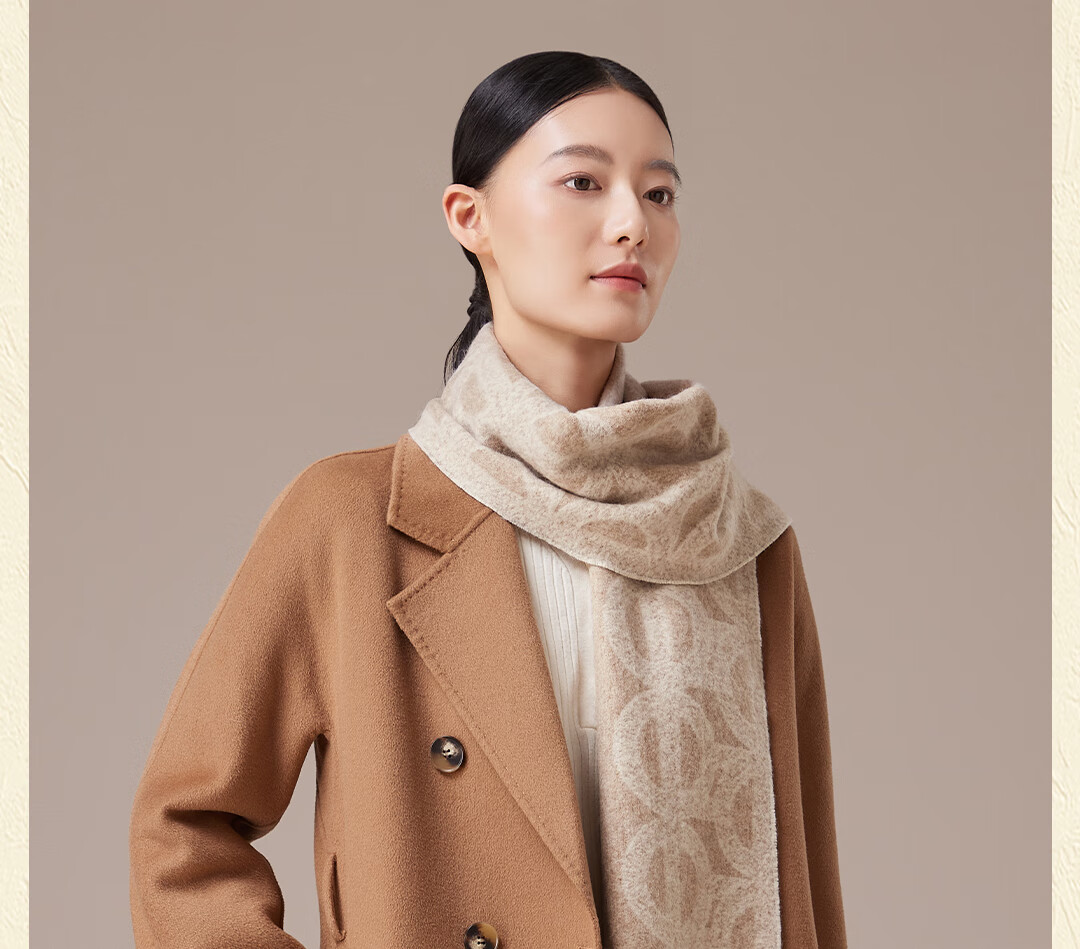 Shanghai Story 100% Wool Jacquard Shawl Scarf Autumn Winter Fashion Warm Dual-Use Neck Warmer Birthday Gift for Girlfriend 13