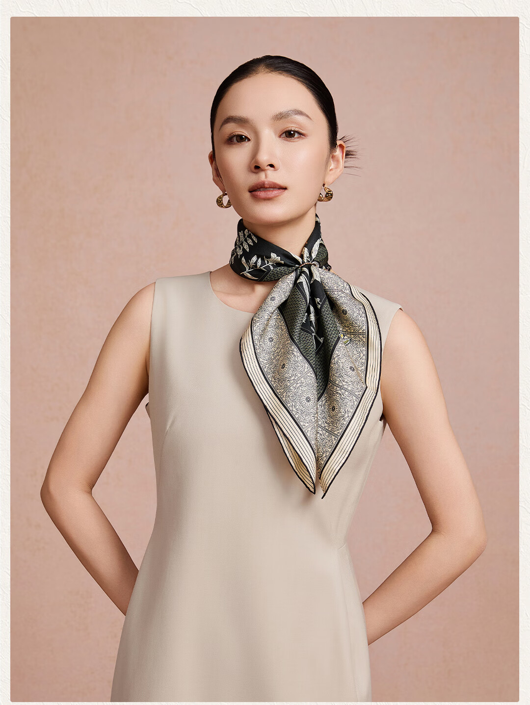 Shanghai Story [Counter Same Style] 100% Mulberry Silk Twill Scarf Silk Shawl Gift for Mom Women's Day Birthday 4